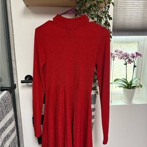 Wild Fable Sparkle Red Long Sleeve Mini Dress for Christmas or Valentines Day